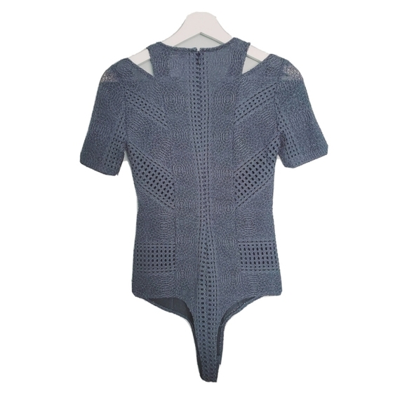 NEW BCBGMAXAZRIA Gwenyth Cutout Lace Mint Teal Bodysuit - Picture 3 of 5